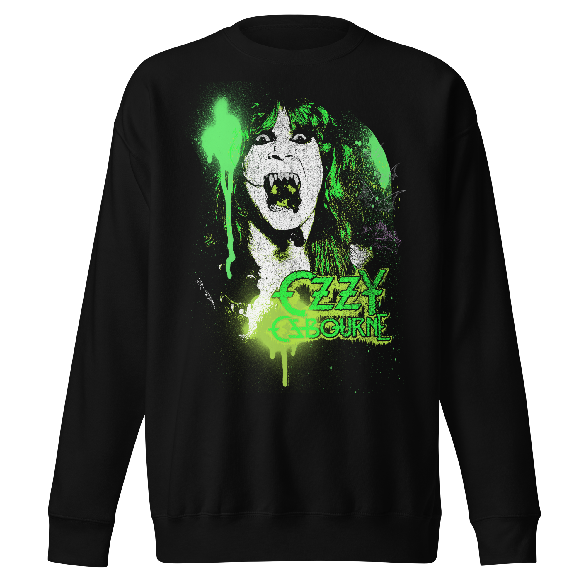 Ozzy Osbourne Green Screaming Jumbo Print Sweatshirt [Apparel]