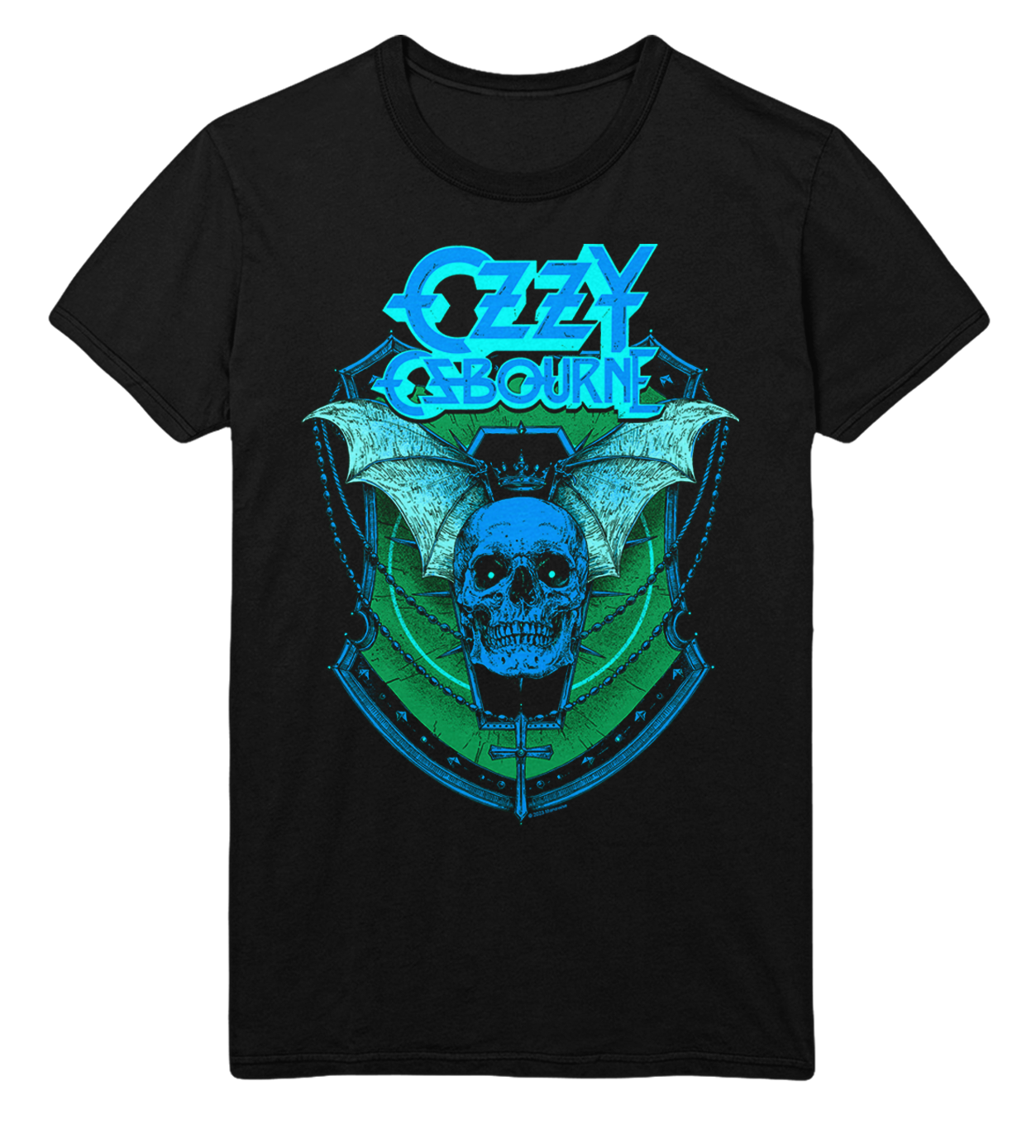 Ozzy Osbourne Neon Blue Bat Jumbo Print T-Shirt [Apparel]